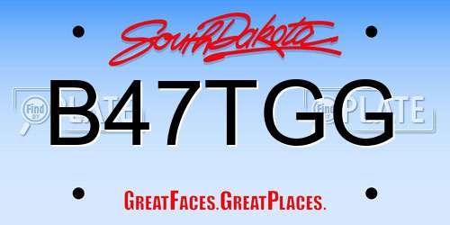 B47TGG South Dakota License Plate