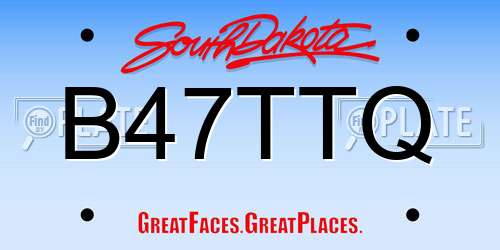 B47TTQ South Dakota License Plate