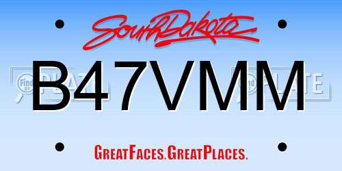 B47VMM South Dakota License Plate