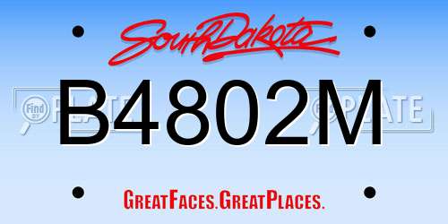B4802M South Dakota License Plate