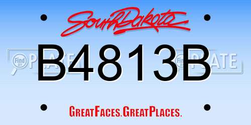 B4813B South Dakota License Plate