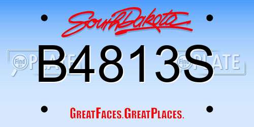 B4813S South Dakota License Plate