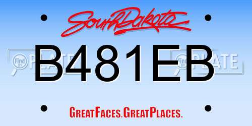 B481EB South Dakota License Plate