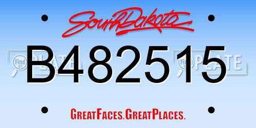 B482515 South Dakota License Plate
