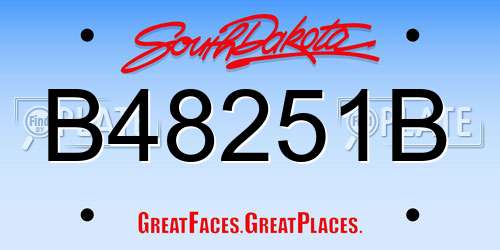 B48251B South Dakota License Plate