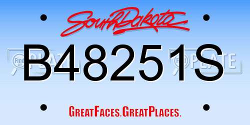 B48251S South Dakota License Plate
