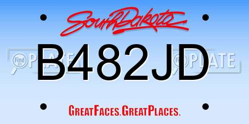 B482JD South Dakota License Plate