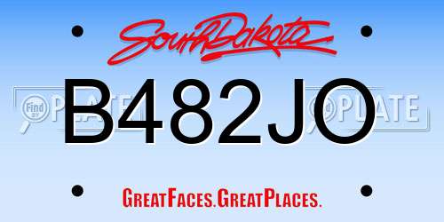 B482JO South Dakota License Plate