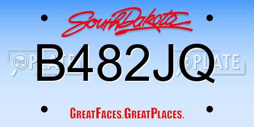 B482JQ South Dakota License Plate