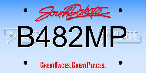 B482MP South Dakota License Plate