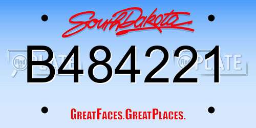 B484221 South Dakota License Plate