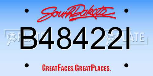 B48422I South Dakota License Plate