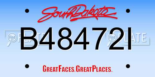 B48472I South Dakota License Plate