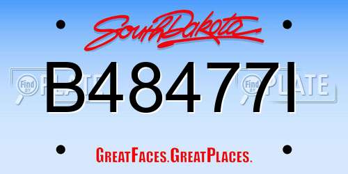 B48477I South Dakota License Plate