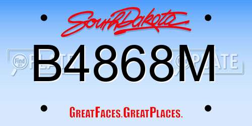 B4868M South Dakota License Plate