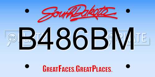 B486BM South Dakota License Plate