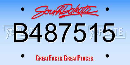 B487515 South Dakota License Plate