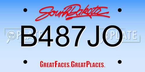 B487JO South Dakota License Plate