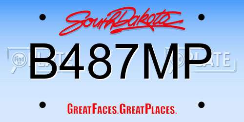 B487MP South Dakota License Plate
