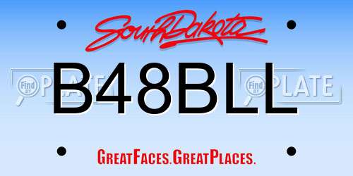 B48BLL South Dakota License Plate
