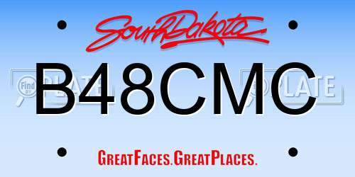 B48CMC South Dakota License Plate