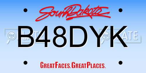 B48DYK South Dakota License Plate