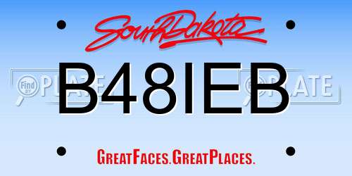 B48IEB South Dakota License Plate