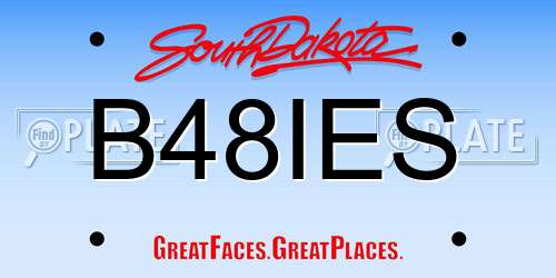 B48IES South Dakota License Plate