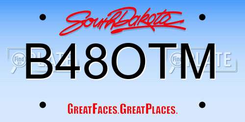 B48OTM South Dakota License Plate