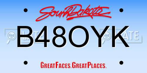 B48OYK South Dakota License Plate