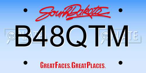 B48QTM South Dakota License Plate