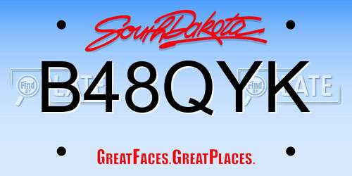 B48QYK South Dakota License Plate