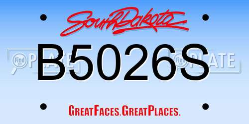 B5026S South Dakota License Plate