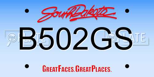 B502GS South Dakota License Plate