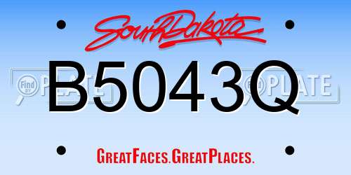 B5043Q South Dakota License Plate