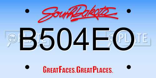 B504EO South Dakota License Plate