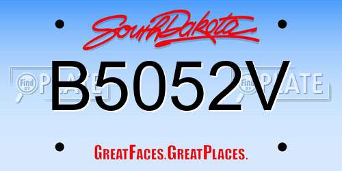 B5052V South Dakota License Plate