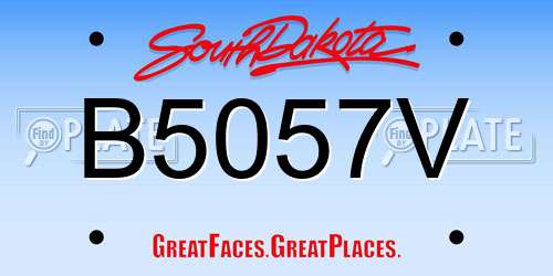 B5057V South Dakota License Plate