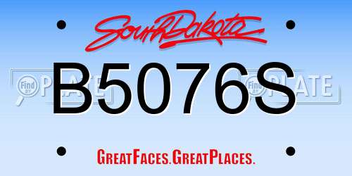B5076S South Dakota License Plate