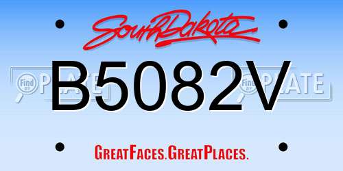 B5082V South Dakota License Plate