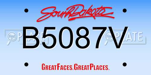 B5087V South Dakota License Plate
