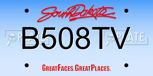 B508TV South Dakota License Plate