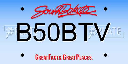 B50BTV South Dakota License Plate