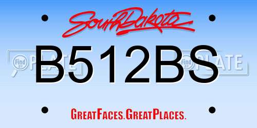 B512BS South Dakota License Plate