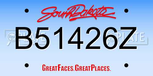 B51426Z South Dakota License Plate