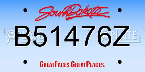 B51476Z South Dakota License Plate