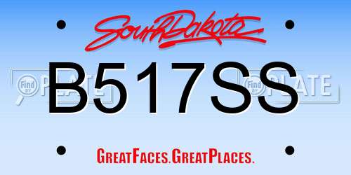 B517SS South Dakota License Plate