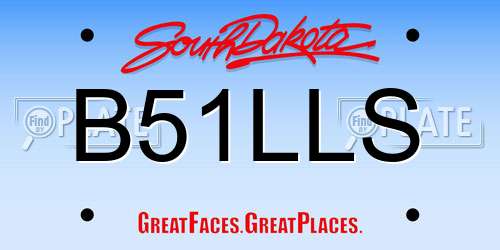 B51LLS South Dakota License Plate