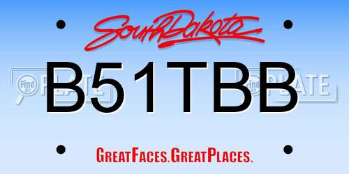 B51TBB South Dakota License Plate