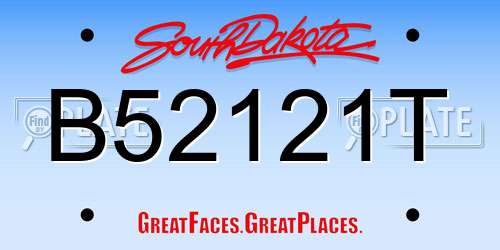 B52121T South Dakota License Plate